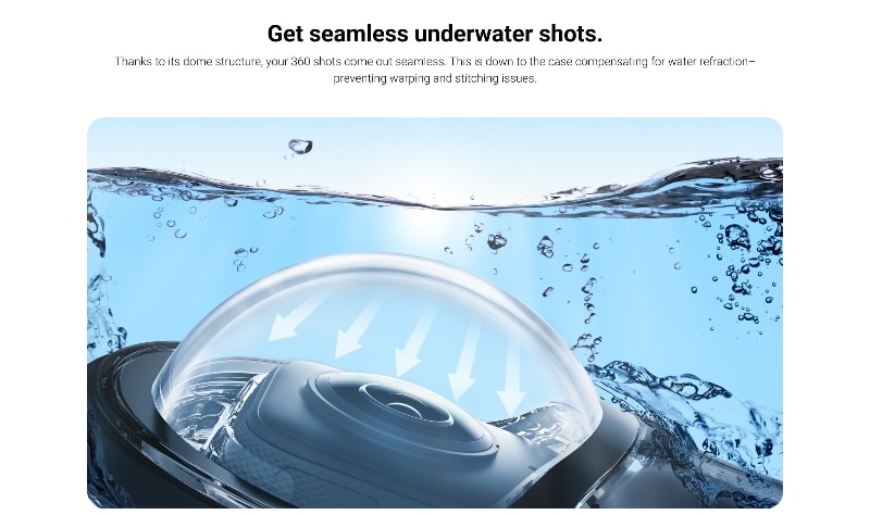 Insta360 X3 Dive Case - seamless underwater shots