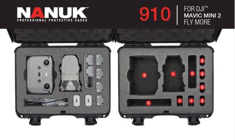 Nanuk 910 DJI Mini 2 Fly More Foam features